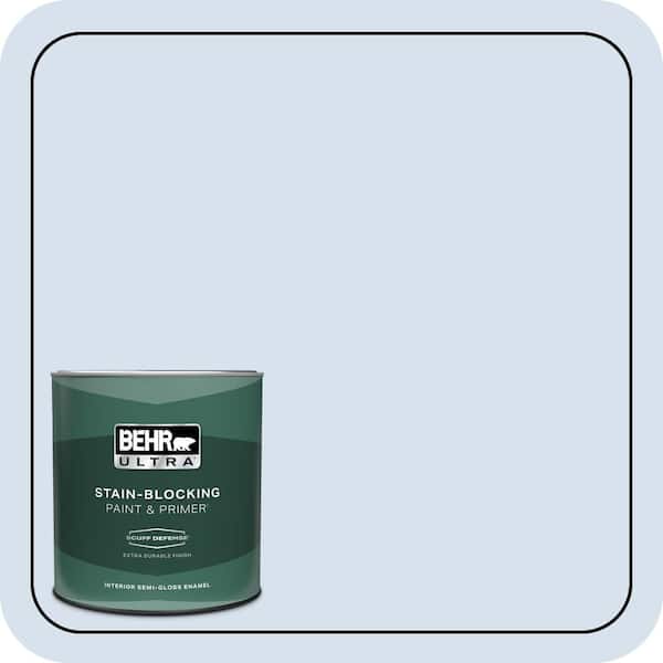 BEHR ULTRA 1 qt. #580A-2 Icy Bay Extra Durable Semi-Gloss Enamel Interior Paint & Primer