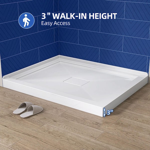 Zeafive Moca 42 in. L x 34 in. W Double Threshold Alcove Shower