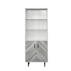 Gray Buffet Cabinet Freestanding Sideboard Storage Cabinet with 2 Doors & 3 Open Shelves