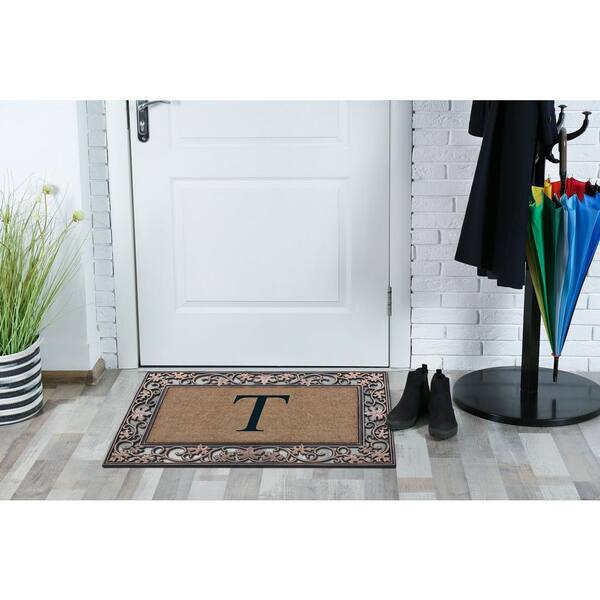 A1hc Natural Coir Monogrammed Door Mat for Front Door, 30x60, Heavy Duty Welcome Doormat, Anti-Shed Treated Durable Doormat for Outdoor Entrance, Low