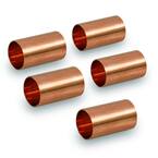3/8 in. Straight Copper Coupling Fitting with Dimple Tube Stop (5-Pack)
