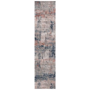 Madison Blue/Grey 2 ft. x 9 ft. Abstract Striped Runner Rug