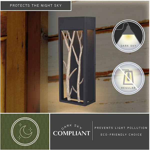 Ocala 1-Light LED Black Rustic Twig Outdoor Wall Sconce