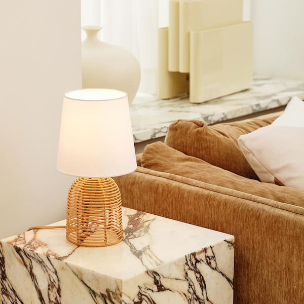 Opalhouse tan rattan diagonal weave table lamp fashion