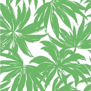 Green Palma Unpasted Nonwoven Paper Wallpaper Roll 56 sq. ft.