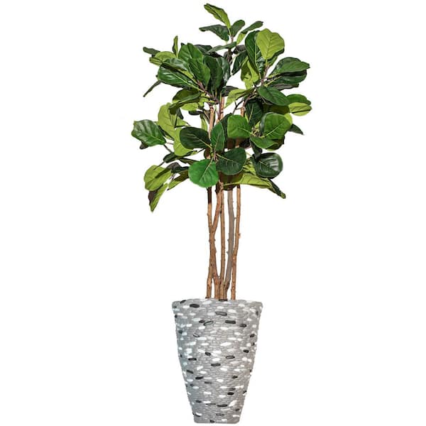 VINTAGE HOME 60 "H Artificial Fig Tree 21"H Fiberstone Planter