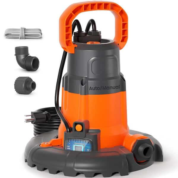 Automatic Pool Cover Pump 1/4 HP 2160 GPH with Auto On Off Dual