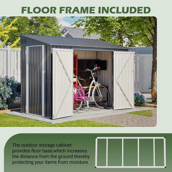 9 ft. W x 4 ft. D Outdoor Metal Garden Storage Shed with Lockable