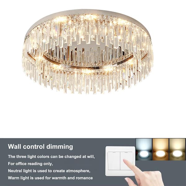Modern Ceiling Light,23.6” Dimmable LED Chandelier Flush Mount