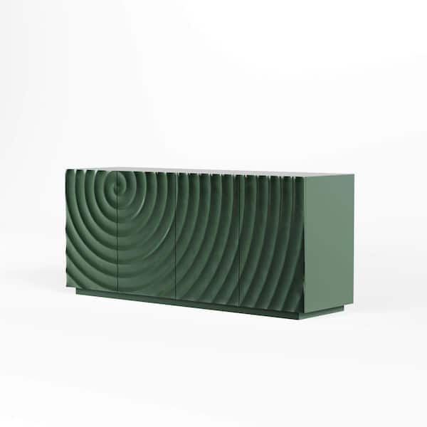 59 in. W x 15 in. D x 26.5 in. H Bathroom Green Linen Cabinet