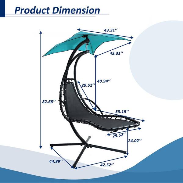 Freestanding Metal Porch Swing Hammock Chair, Arc Stand