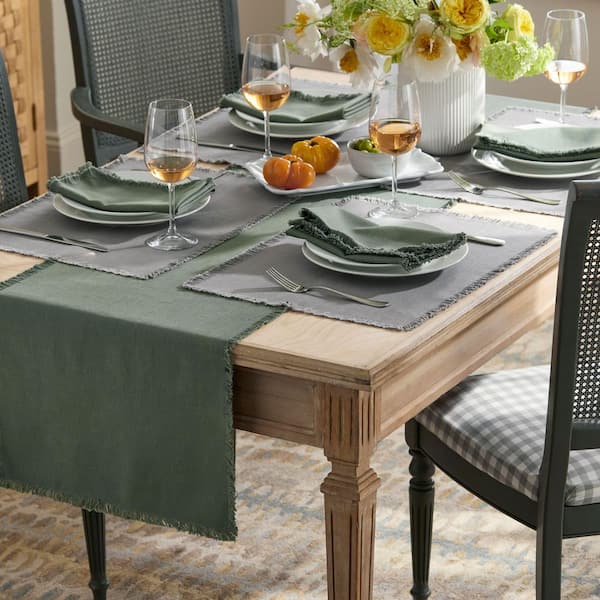 Company Cotton Solid Fringe Table Runner