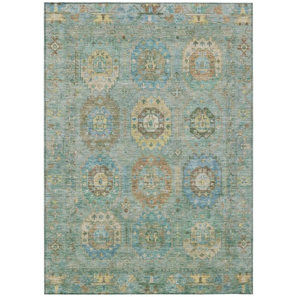 Addison Rugs Chantille Machine Washable Indoor/Outdoor Abstract ACN2227 Teal 8 ft. x 10 ft. Area Rug