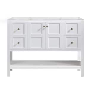 48 in. W x 22 in. D x 35 in. H Bath Vanity Cabinet without Top in White Color