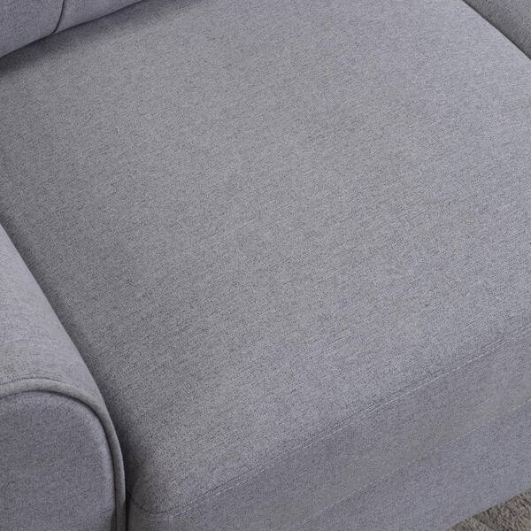 GODEER 80 in. W Flared Arm Linen Straight Living Room Sofa Upholstered  Couch Furniture in Light Gray WF288519LXLAAC - The Home Depot