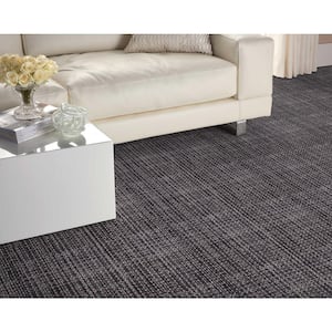 Reckless - Onyx - Black 13.2 ft. 40 oz. Wool Pattern Installed Carpet