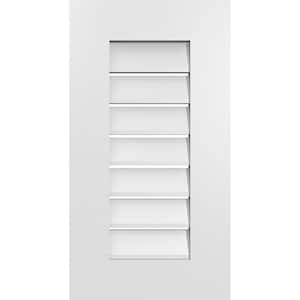 14 in. x 26 in. Rectangular White PVC Paintable Gable Louver Vent Functional