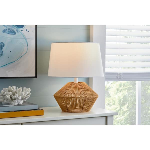 Hampton Bay Kellen 16.5 in. Natural Rope Accent Lamp