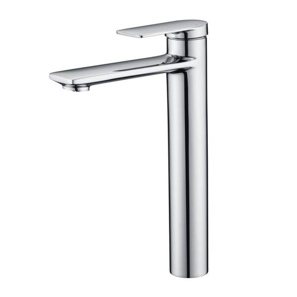 Ultra Faucets Wedge Single Hole Single-Handle Tall Vessel Bathroom Sink Faucet Rust Resist in Polished Chrome