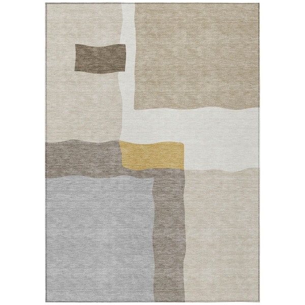 Chantille Machine Washable Indoor/Outdoor Abstract ACN2400 Beige 8 ft. x 10 ft. Area Rug