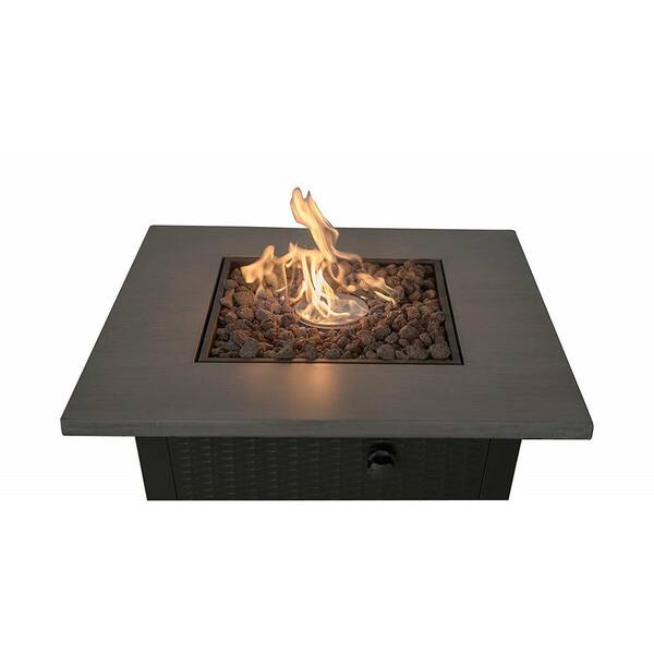 32 In Heavy Duty Metal Square Patio, Outdoor Propane Fire Pit Kit