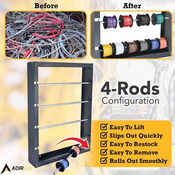 Cable Organizer AdirPro Rugged Single Axle Cable Caddy