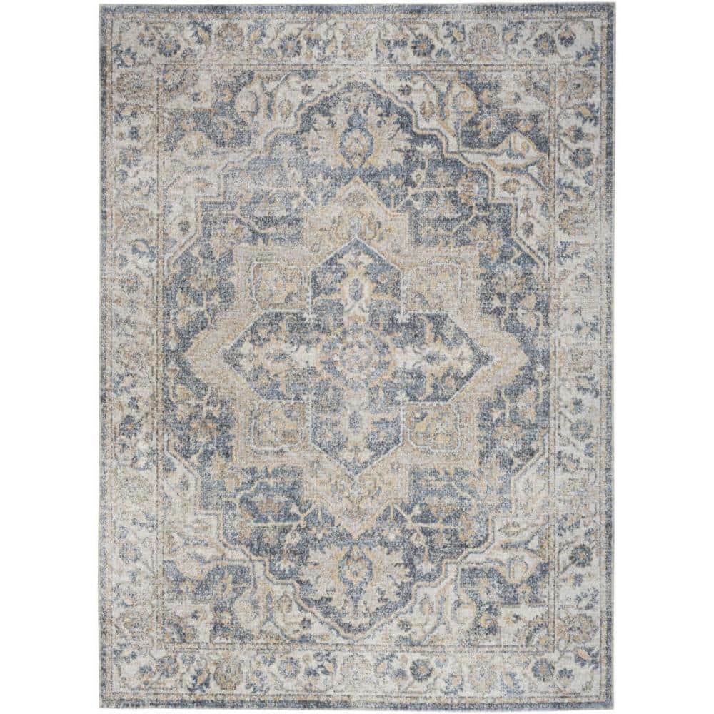 Gray 7 ft. x 9 ft. Oriental Power Loom Washable Area Rug price history on PriceWatchPro