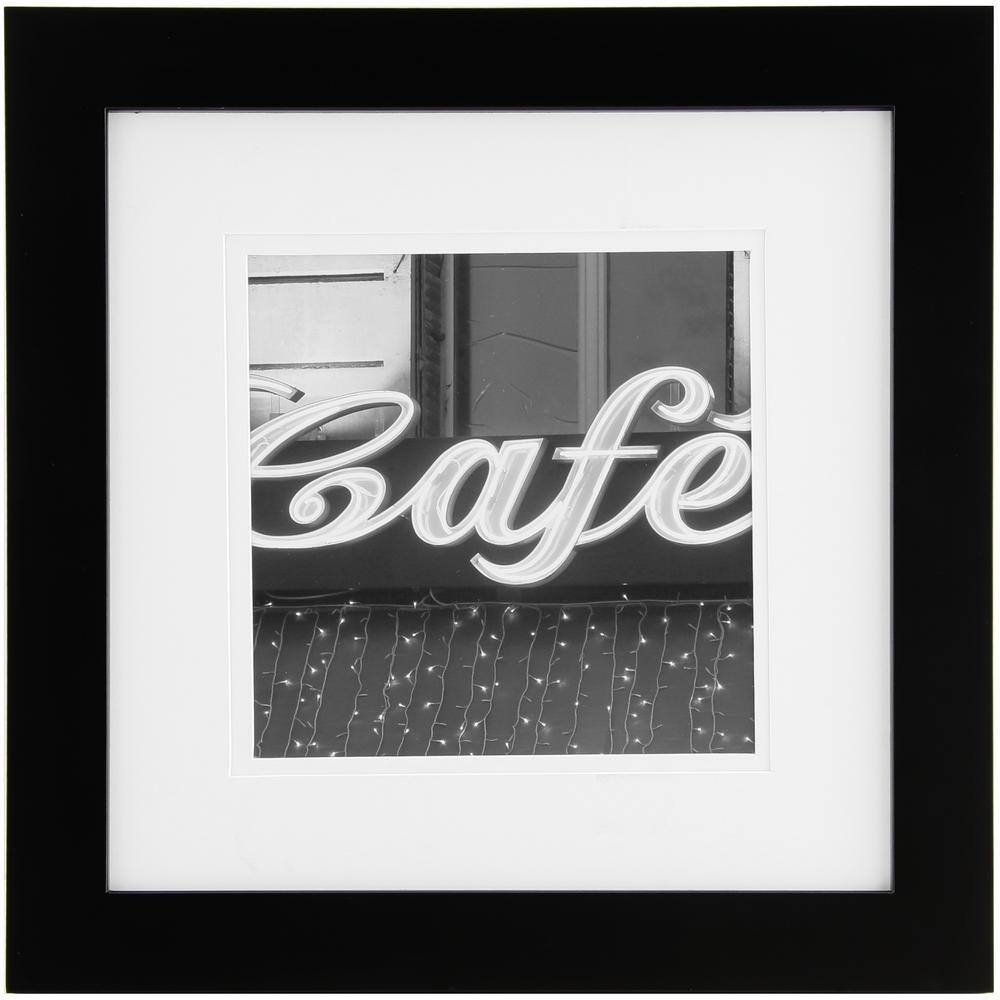 12x12 Gray Barnwood Picture Frame White Mat with Opening for 9x9" Image 