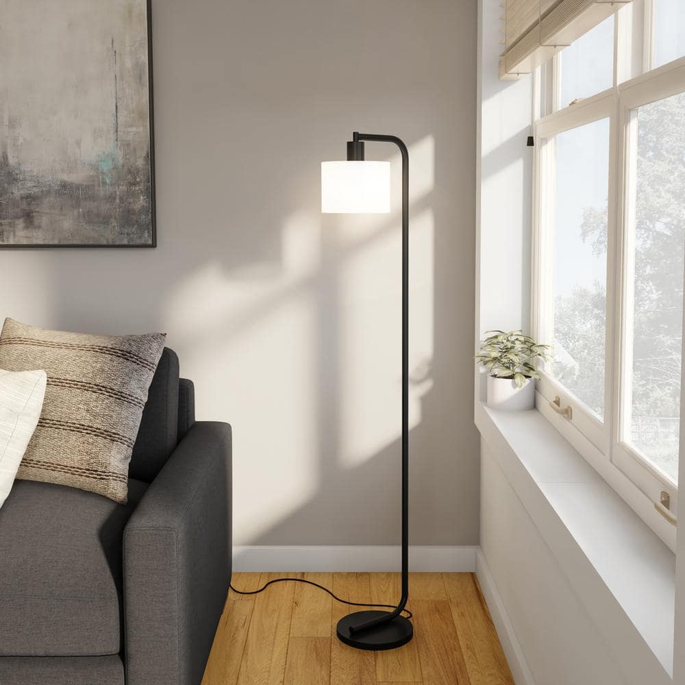 Arc Bronze 57" Industrial Floor Lamp with Barrel Shade