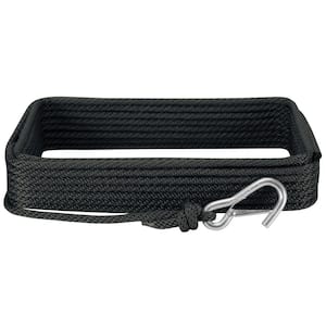 3/8 in. x 50 ft. BoatTector Solid Braid MFP Anchor Line with Snap Hook in Black