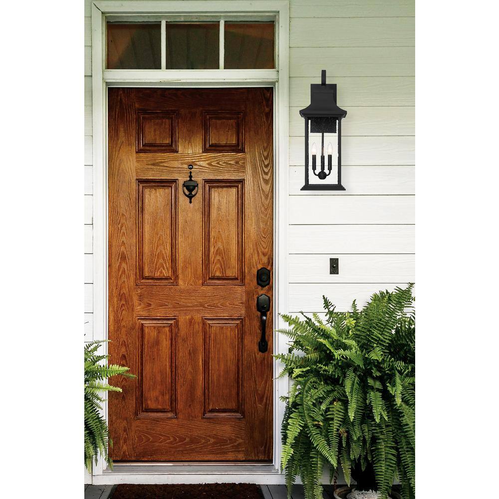 Matte Black Lantern 27.75" Outdoor Wall Sconce