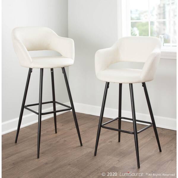 Lumisource Margarite 26 In Cream Faux, Lillian August Home Counter Stools