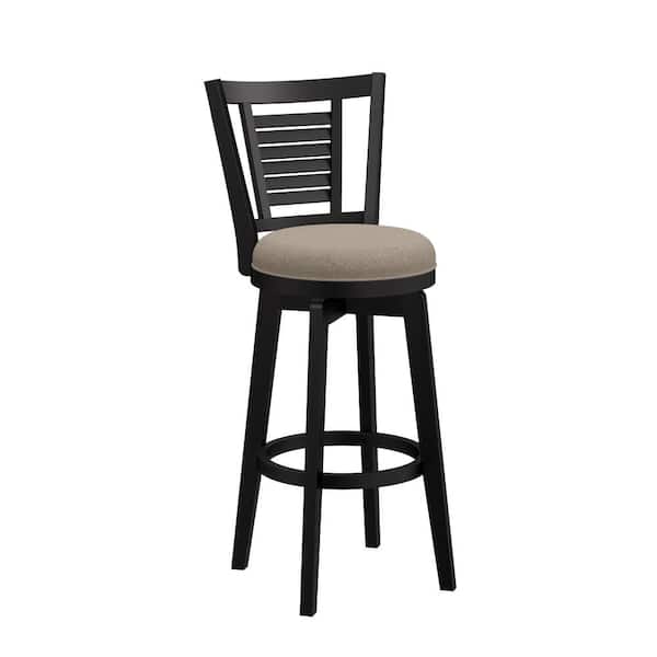 Hillsdale Furniture Foxmoor 25.25in. Black Full Back Wood Counter Stool with Fabric Seat Set of 1