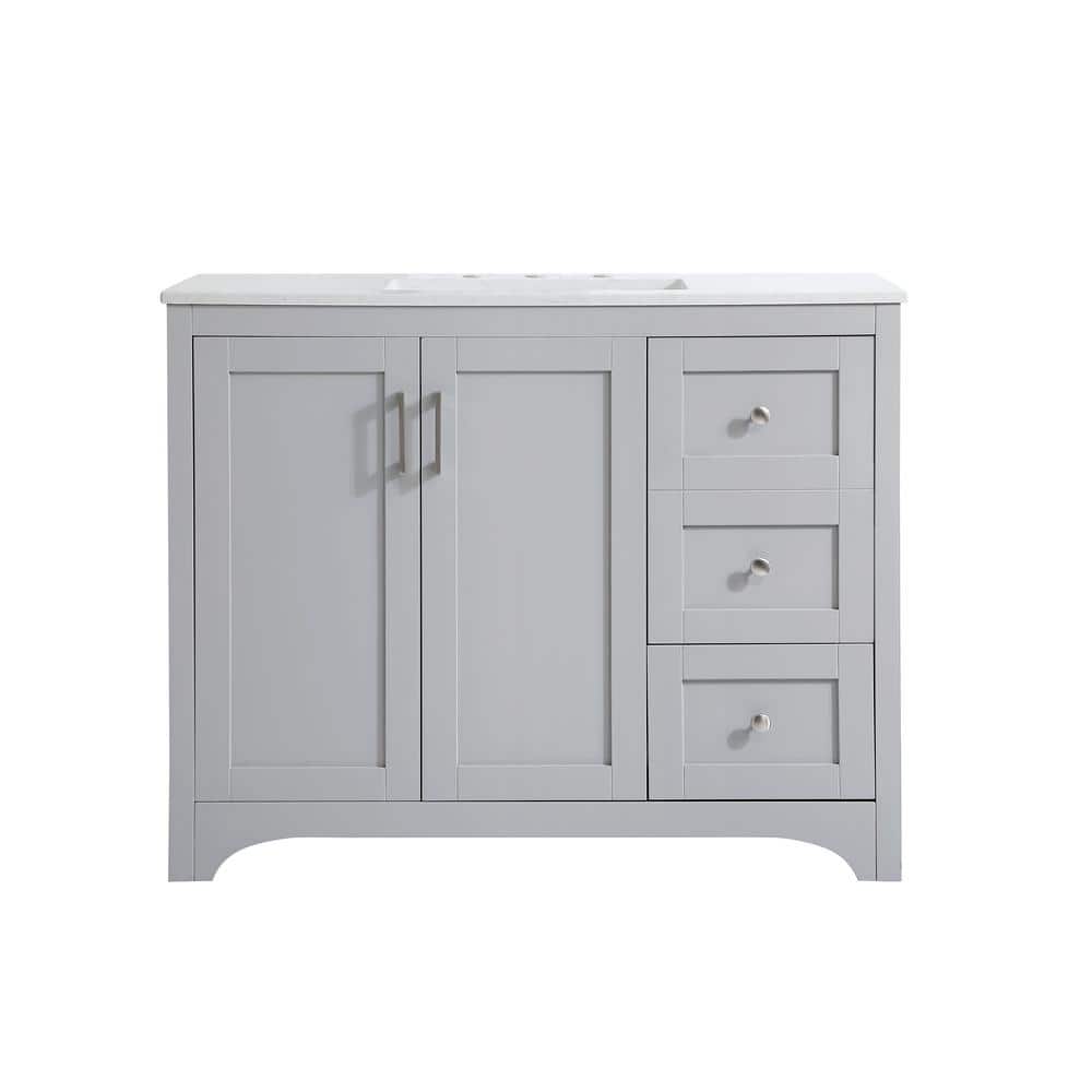 Timeless Home 42 in. W x 22 in. D x 34 in. H Single Bathroom Vanity in Grey
