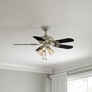 San Marino 36 in. LED Indoor Brushed Steel Ceiling Fan with Light Kit