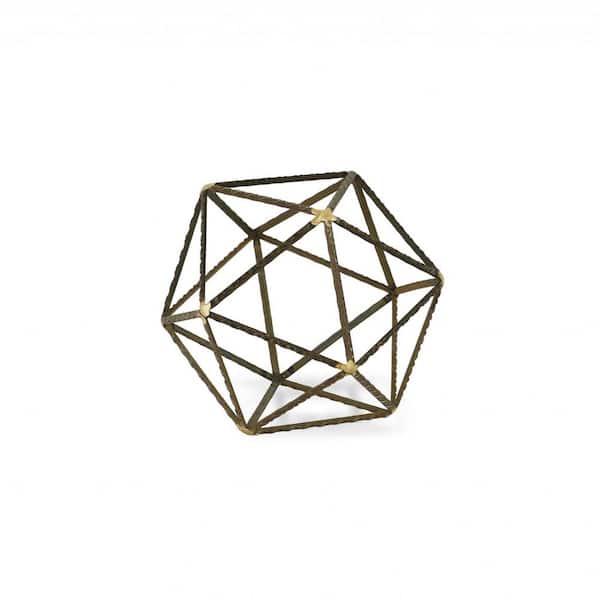 HomeRoots 8 in. Brown Jumbo Geometric Decorative Sculpture