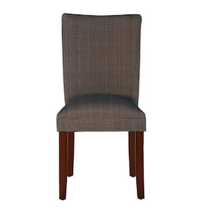 Parsons Brown Textured Solid Woven Upholstered Dining Chair