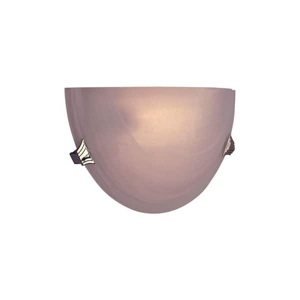 PLC Lighting 1-Light White Sconce with Frost Glass