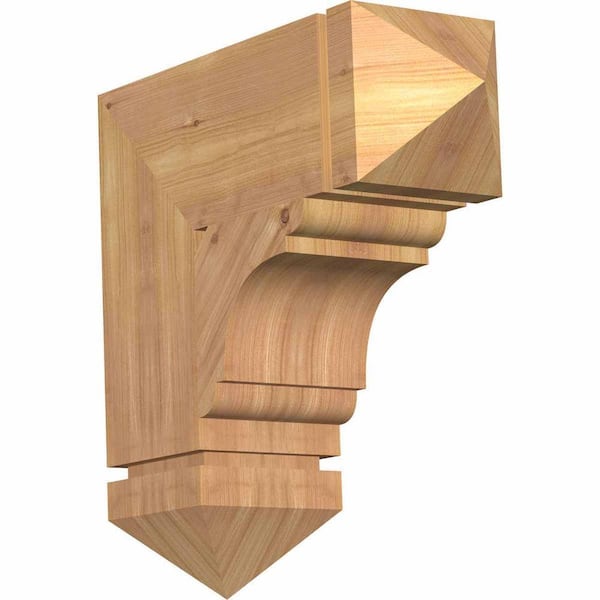 Ekena Millwork 5.5 in. x 18 in. x 18 in. Western Red Cedar Olympic Arts and Crafts Smooth Bracket
