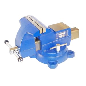 Blue QufvYost Vises 455 5.5" Heavy-Duty Utility Combination Pipe and Bench Vise