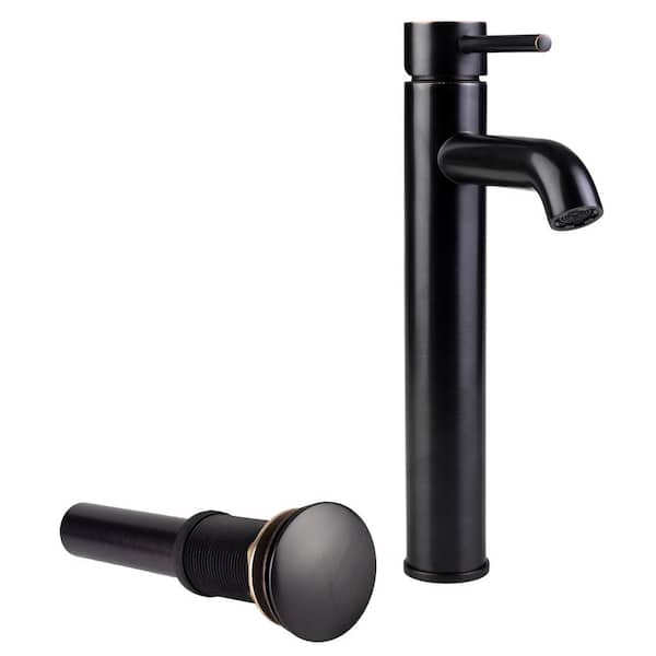 Fontaine Single Hole Single-Handle High-Arc Vessel Bathroom Faucet with Drain in Oil Rubbed Bronze