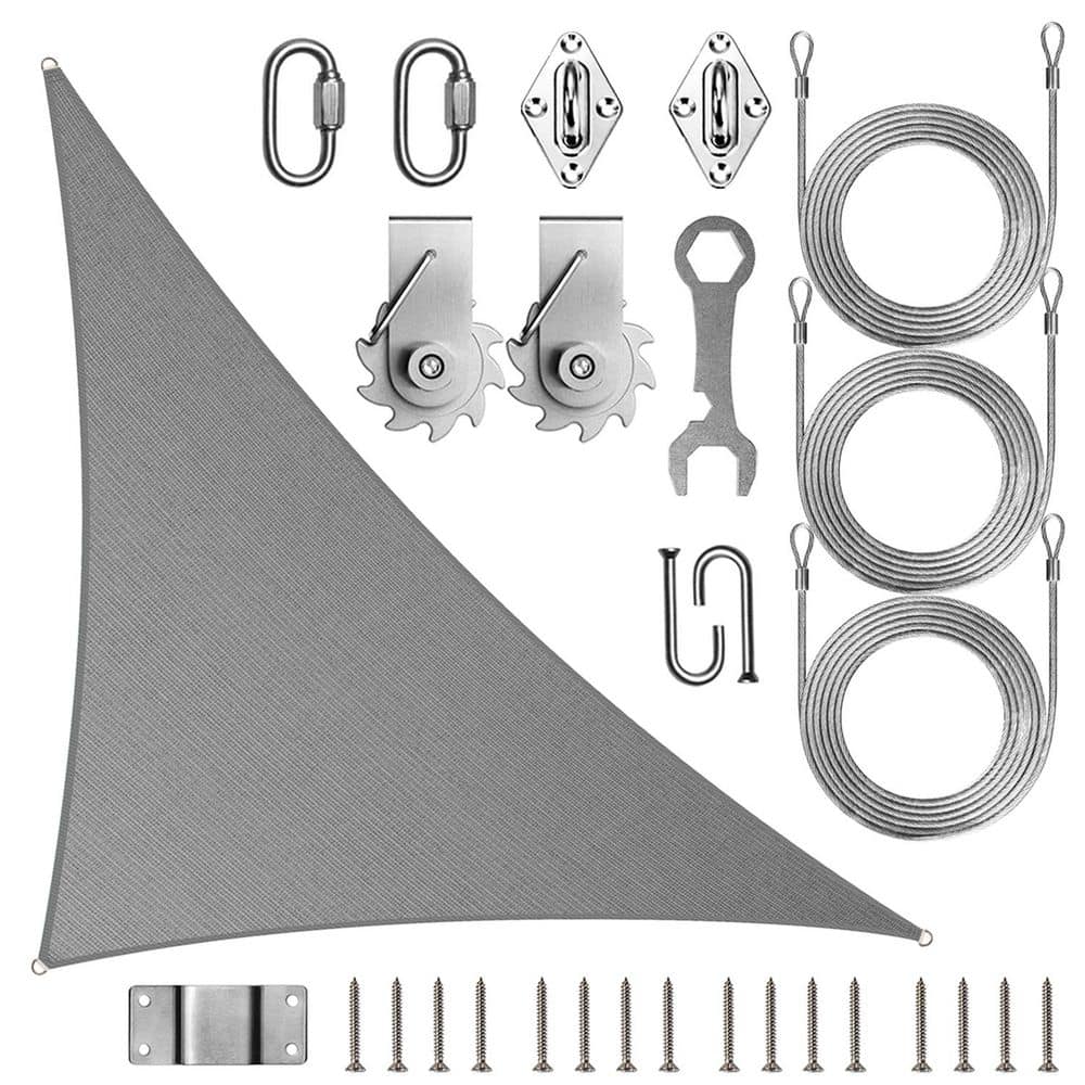 18 ft. x 18 ft. x 25.5 ft. Right Triangle Sun Shade Sail Canopy Fabric Cloth with Hardware TAWAL-Gray price history on PriceWatchPro