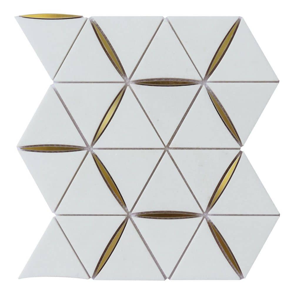Natural Bianco White and Gold 11.82 in. x 10.44 Hexagon Polished Marble Mosaic Tile Sample price history on PriceWatchPro