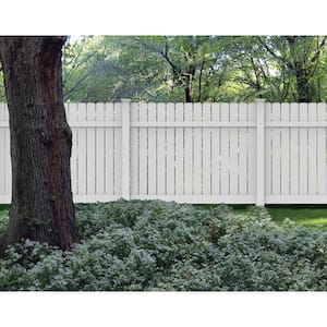 6 ft. x 8 ft. Dogear Semi-Privacy White Vinyl Fence Panel