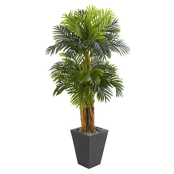 Nearly Natural Indoor 5.5 ft. Triple Areca Palm Artificial Tree in ...