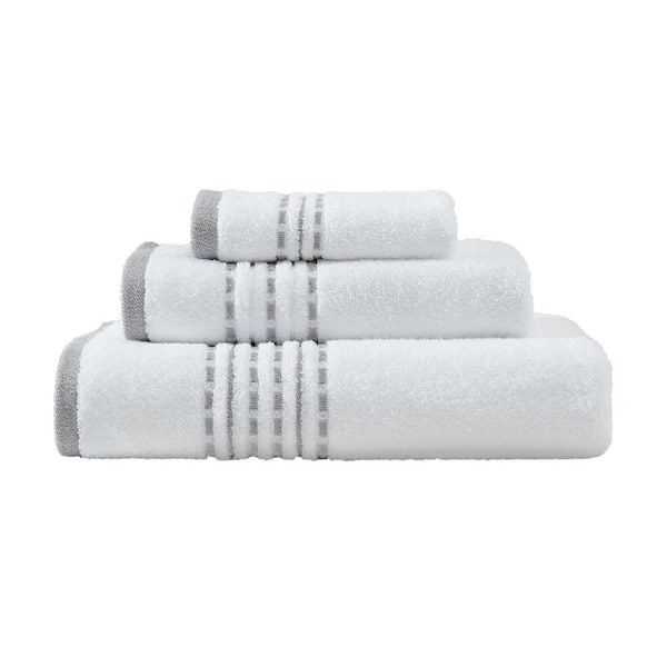 Tommy Bahama Cliff Side White/Grey 100% Cotton 3-Piece Terry Bath