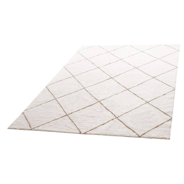 8 x 10 ft. Beige Indoor Plush, Furry with Long Plushs Pile for High-Traffic Areas TPR 2025 Update Area Rug