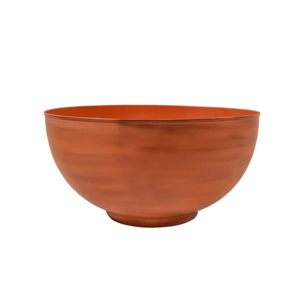 Solaria Burnt Sienna Geometric Galvanized Steel Bowl Planter