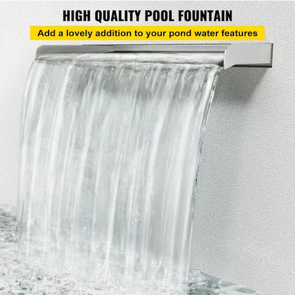 thumbnail image 2 of 400mm Stainless Steel Waterfall Blade For Ponds & Fountains - 300mm Spout, Back Inlet 2 of 14