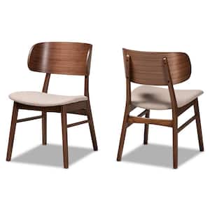Alston Beige and Walnut Brown Dining Chair (Set of 2)